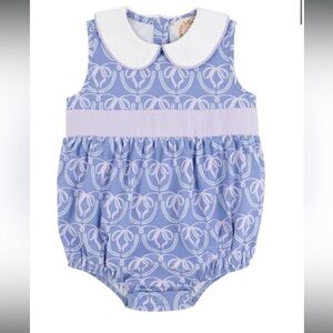 TBBC Sleeveless Cindy Lou Sash Bubble, Lavender and White Bow-Print, 3T, NWOT